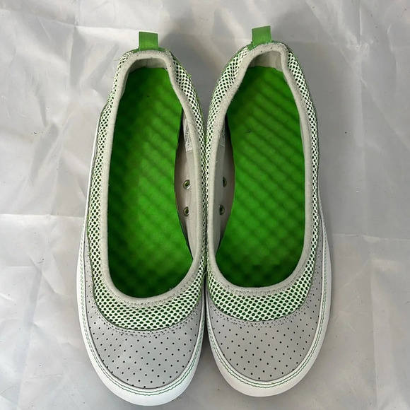 THE NORTH FACE Base Camp Ballet Flats Lime Green Grey White Mesh Perforated 10 - Picture 7 of 14